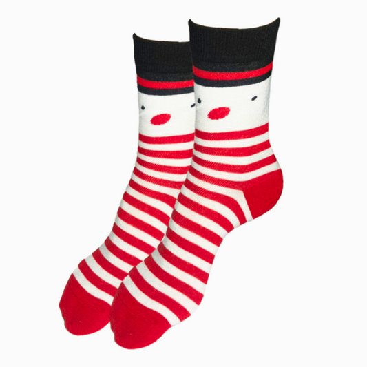 SNOWMAN RED AND WHITE SOCKS