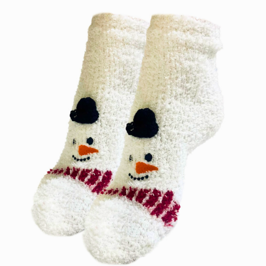 SOFT FLUFFY SNOWMAN SOCKS